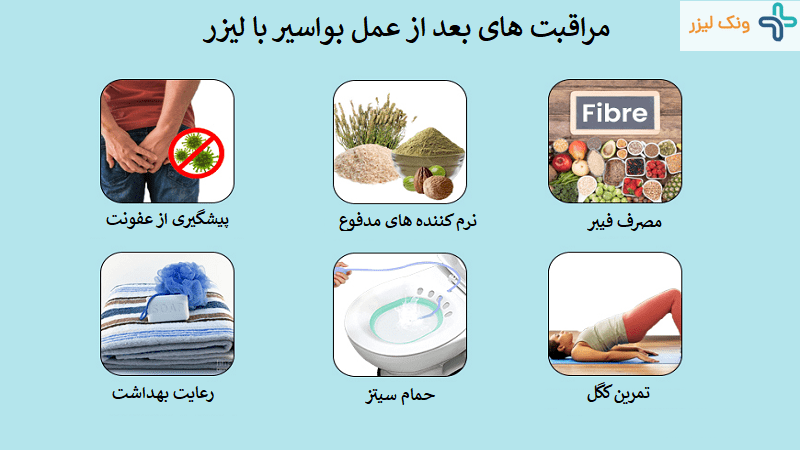 مراقبت های بعد از عمل بواسیر با لیزر