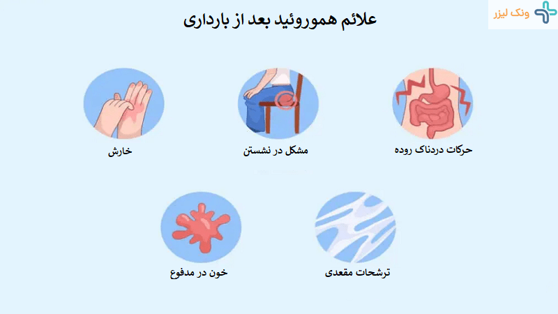 علائم هموروئید بعد از زایمان
